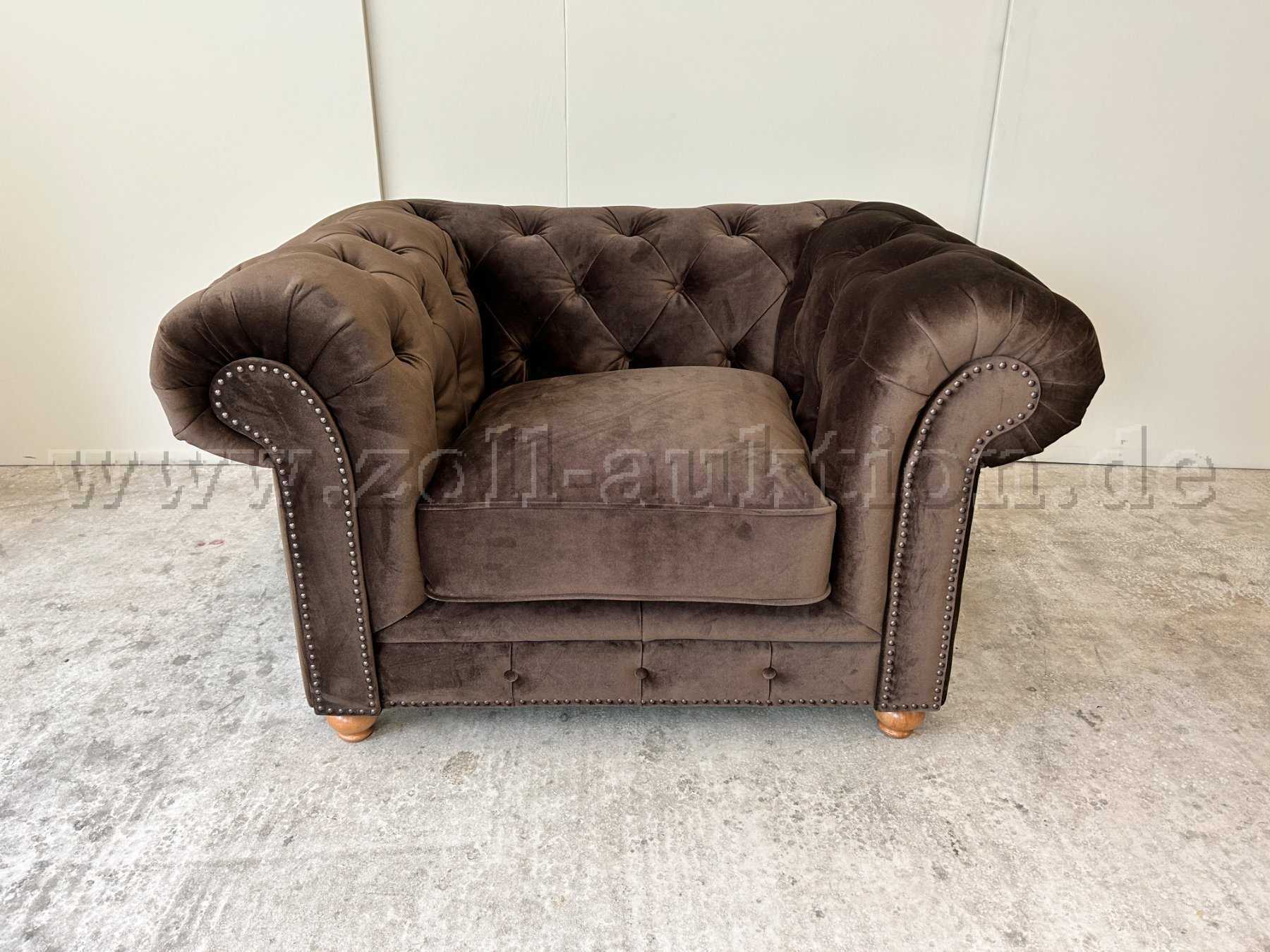 Chesterfield Sessel Old England Braun
