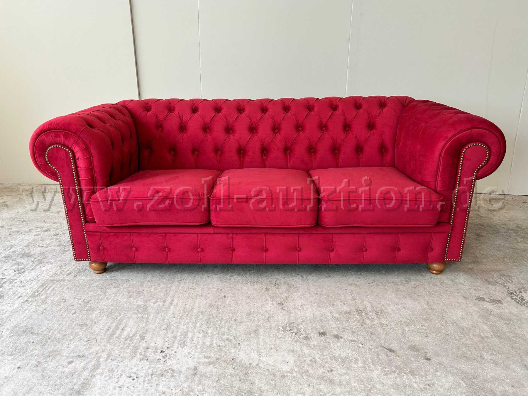 Chesterfield 
Sofa 3-Sitzer Rover Rot
