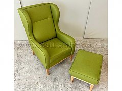 Sessel und Hocker Anthony in Hellgrün