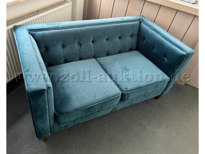Sofa 2-Sitzer Joko Samtvelours in Petrolvon rechts-