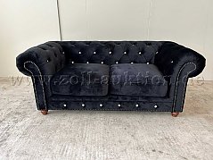 Sofa 2-Sitzer Old England Schwarz