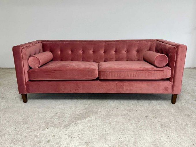 Sofa 3-Sitzer Joko, Samtvelours in Rosé