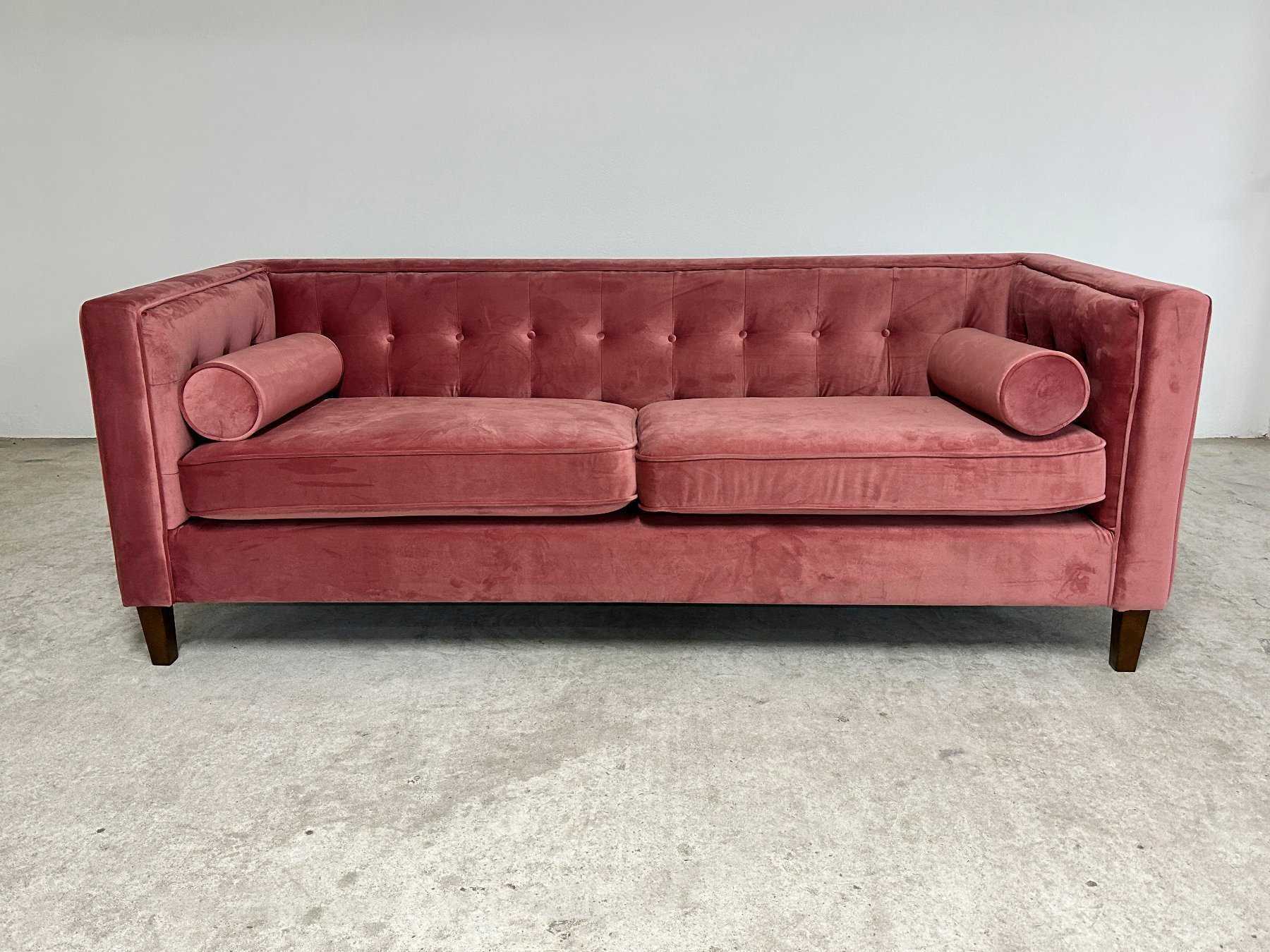 Sofa 3-Sitzer Joko, Samtvelours in Rosé