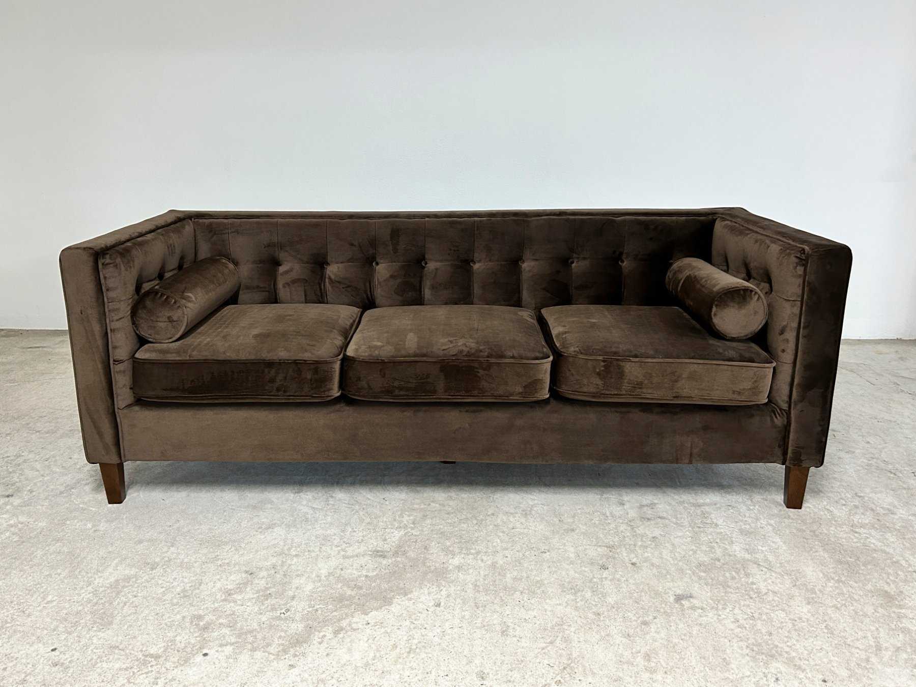 Sofa 3-Sitzer Joko Samtvelours in braun