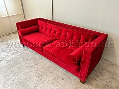 Sofa 3-Sitzer Samtvelours Rot