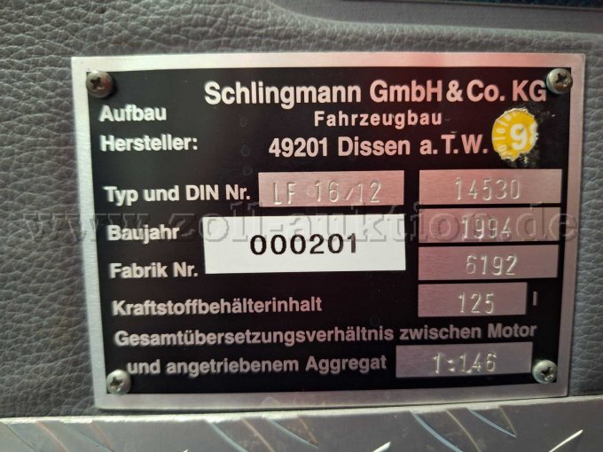 Typenschild Aufbau