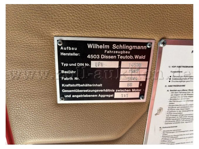 1 Mercedes-Benz 711 (D) LF8 Löschgruppenfahrzeug BJ 1992 – foto 13 – kavel bij Zoll-Auktion, Thedinghausen