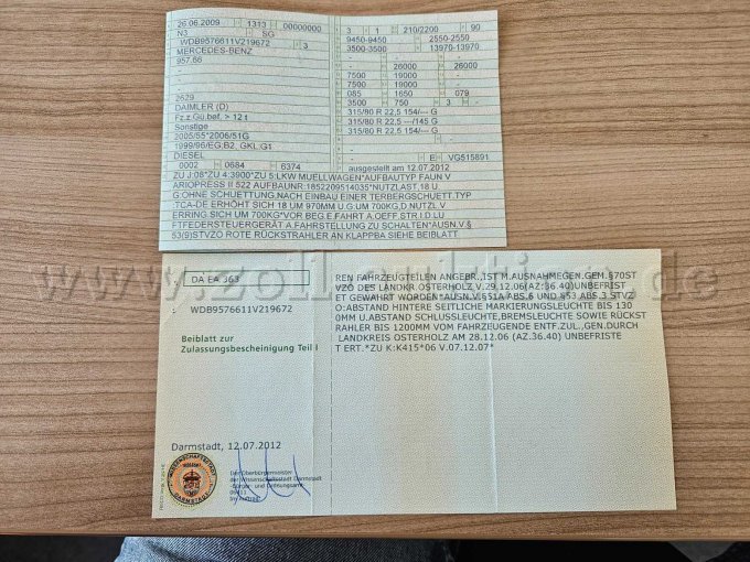 Zulassungsbescheinigung Teil 1