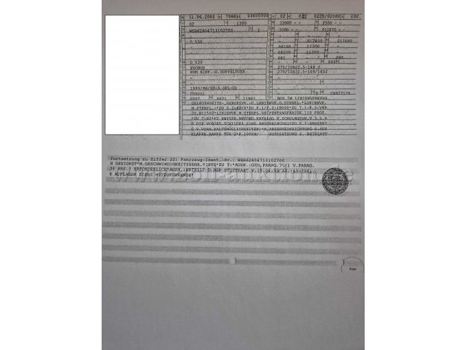 Omnibus Fahrzeugschein