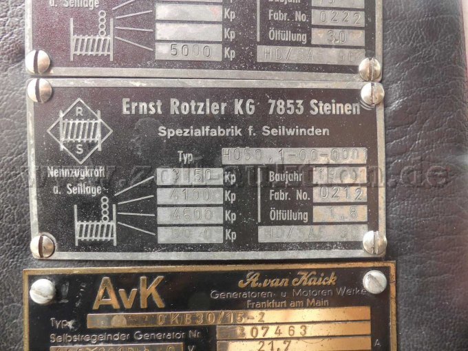 Ansicht Typenschild Einbauwinde 2