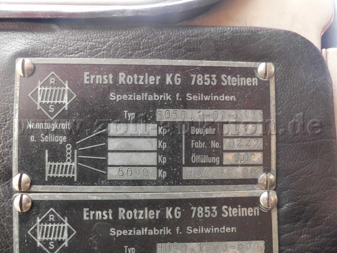 Ansicht Typenschild Einbauwinde 1