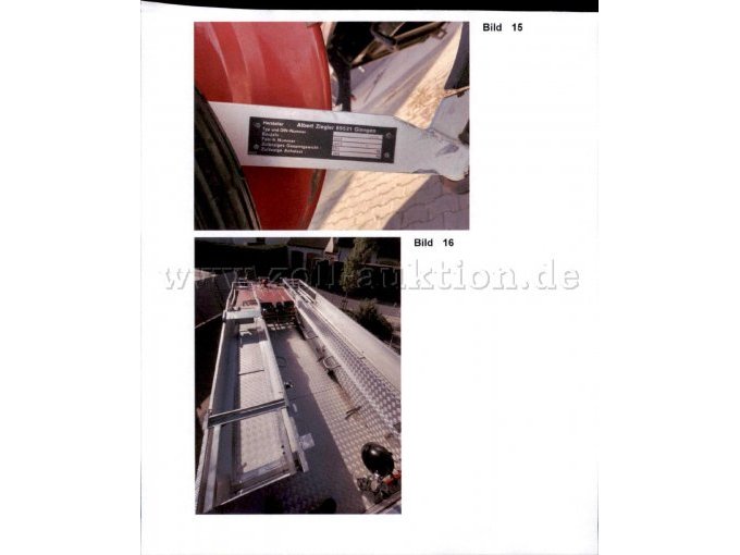 Typenschild Haspel und Dachaufbau