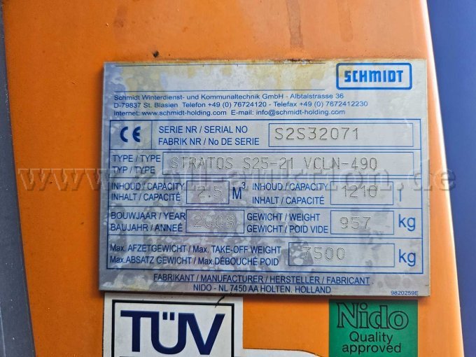 Typenschild Streuaufsatz