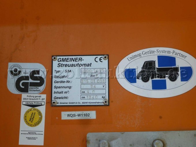 Typenschild Sole-Tank