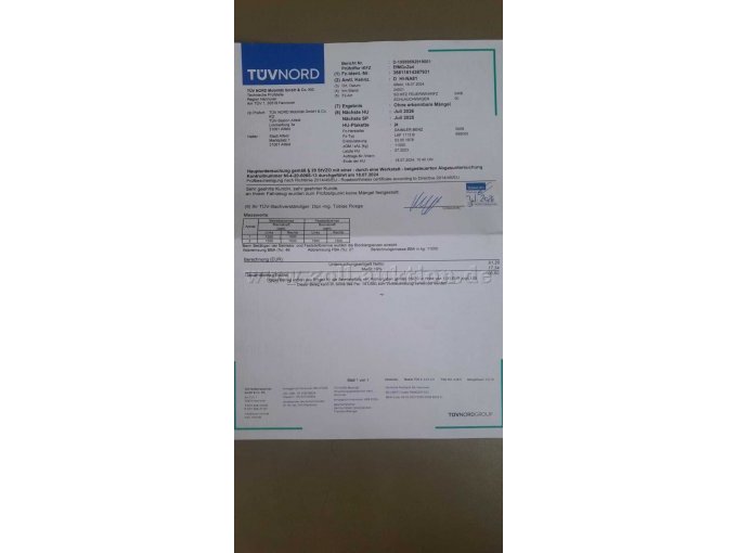 TÜV- Bescheinigung