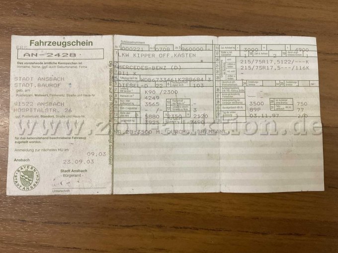 1 Mercedes Benz 7,5 Tonnen 3-Seiten-Kipper Typ 811 Eco Power – foto 18 – kavel bij Zoll-Auktion, Ansbach