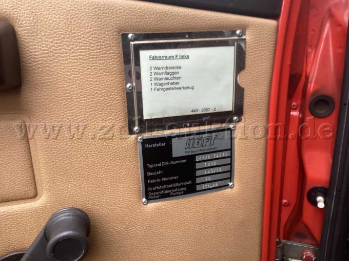 Typenschild Löschgruppenfahrzeug 8/6