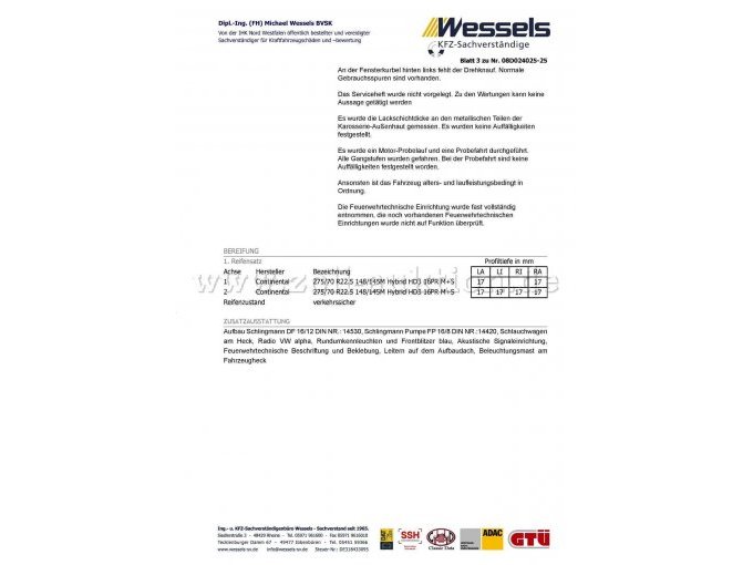 Technische Daten Gutachten 2