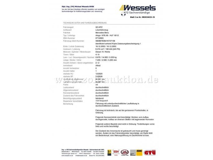 Technische Daten Gutachten 1