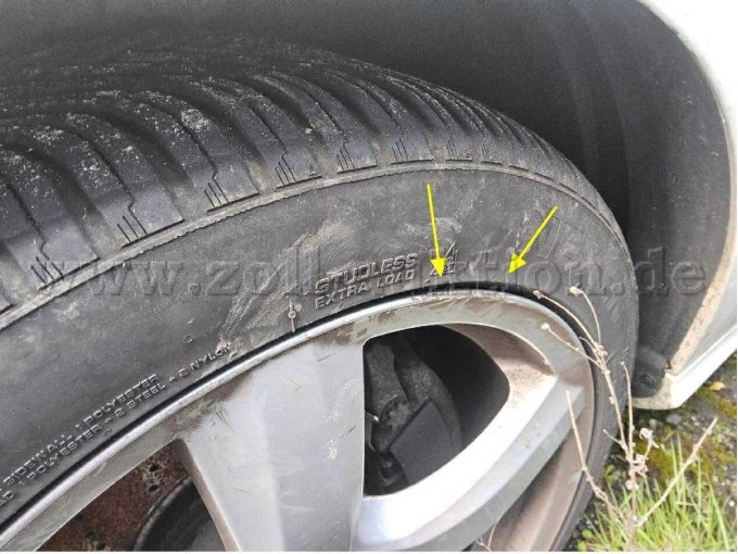 Felge vorne links verschrammt