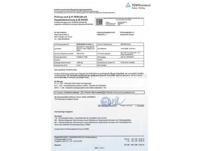 TÜV-Prüfung mit HU 15.04.2026