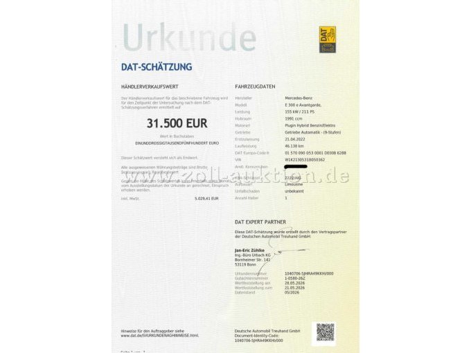 Urkunde (Wertgutachten)