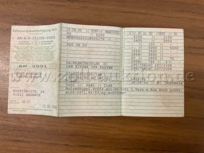 1 Mercedes Benz Sprinter 511 (Doka 3-Seiten Kipper) – foto 16 – kavel bij Zoll-Auktion, Ansbach