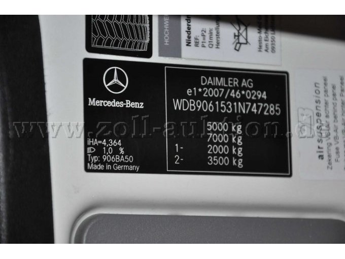 Typenschild Fahrgestell