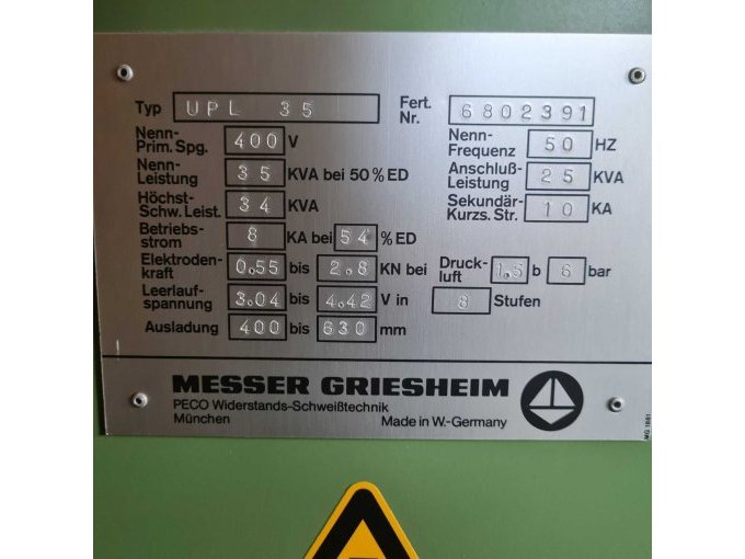 1 Messer-Griesheim puntlasapparaat UPL 35 – foto 5 – kavel bij Zoll-Auktion, Marktoberdorf