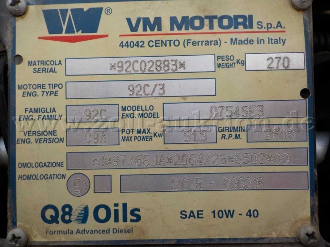 Detailbild Typenschild Motor