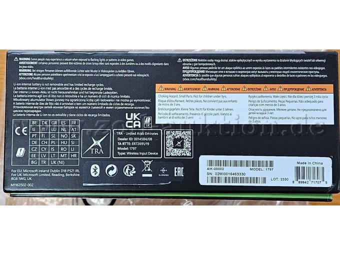 Unterseite Originalverpackung