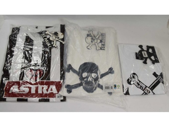 1 Trikot braun/weiß „St. Pauli“ & 2 T-Shirts "St Pauli"