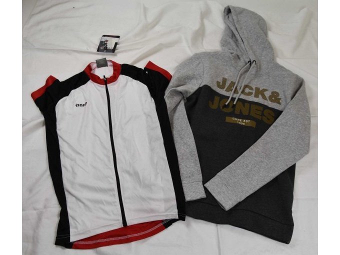 1 graues Kapuzenshirt „Jack & Jones“ & 1 weißes Sportshirt „izas“