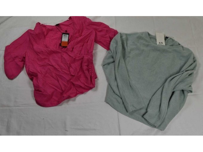 1 grüner Pullover "C&A" & 1 pinkes Shirt „Vero Moda“