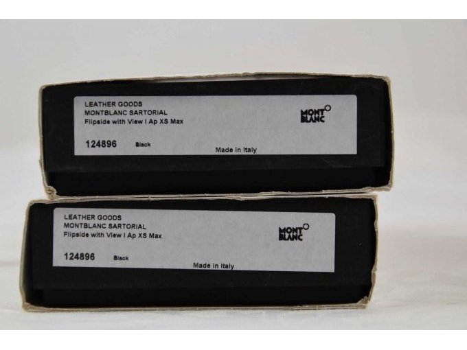 2 schwarze Flip-Side-Cover „Montblanc“ für iPhone XS Max Modell Nr. 124896
