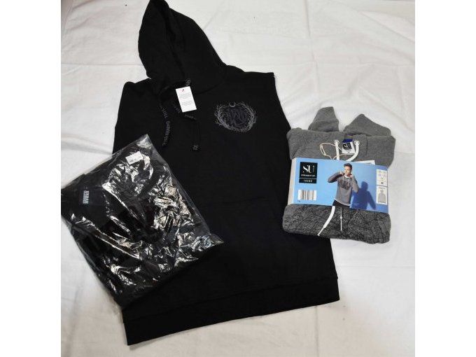 1 graue Sweatshirt-Jacke & 2 schwarze Hoodie-Westen