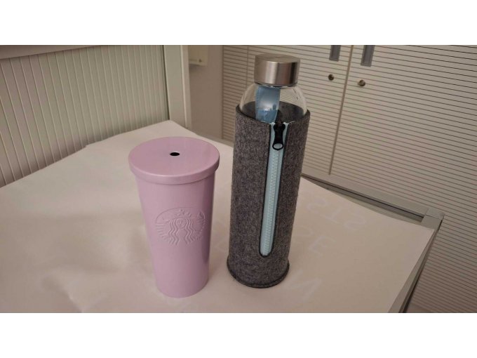 Trinkbecher, Glasflasche