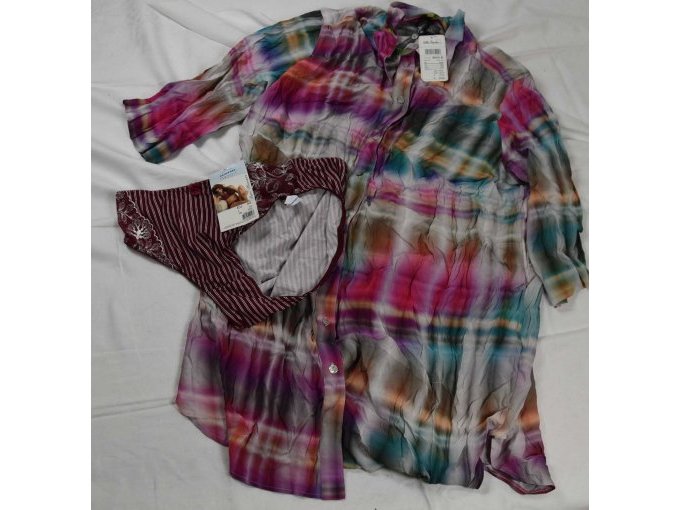 1 Unterhose rot/weiß „Naturana“ & 1 gemustertes Kleid „Ulla Popken“