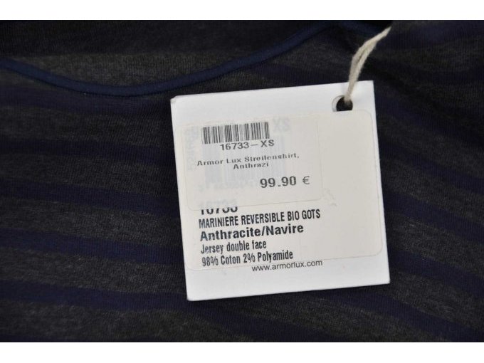 Sicht auf das Preisschild gestreiftes Shirt „Armor Lux“