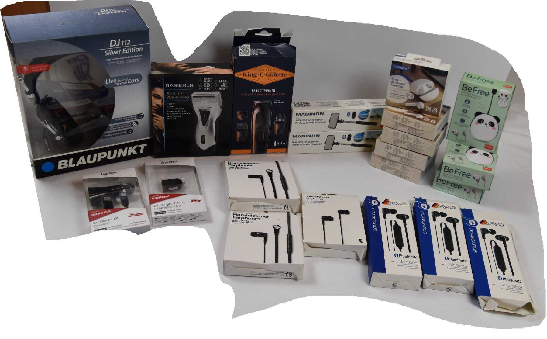 1 mixed electronics lot 21 pieces from brands "Blaupunkt", "Maginon" etc.