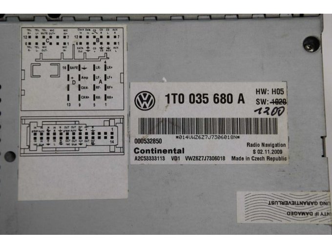 Sicht auf das Typenschild