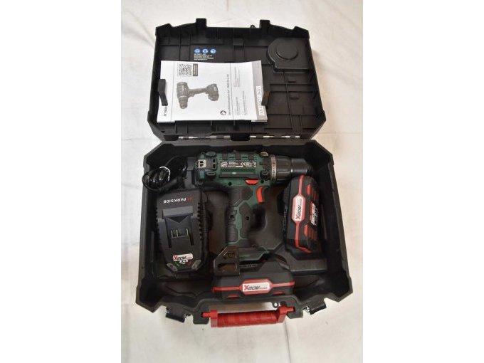 1 Akku-Bohrschrauber-Set „Parkside“PABS 20-Li I9, mit Akku, Ladegerät und umfangreichem Zubehörsortiment