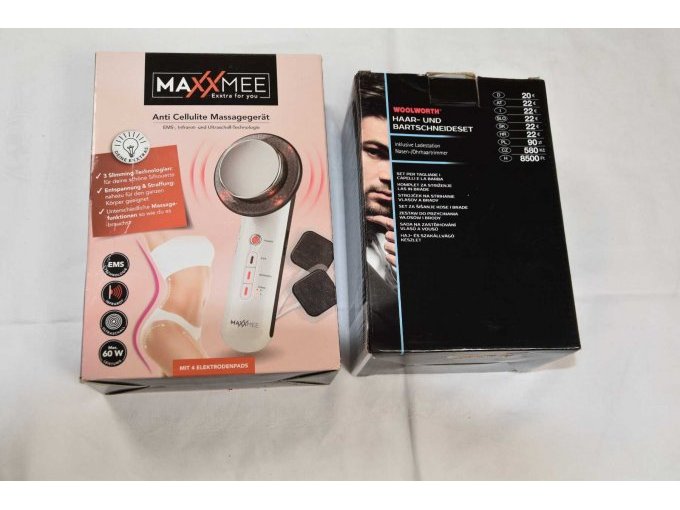 1 Anti Cellulite Massagegerät „MaxxMee“ & 1 Haar und Bartschneideset „Wollworth“ - Rückseite