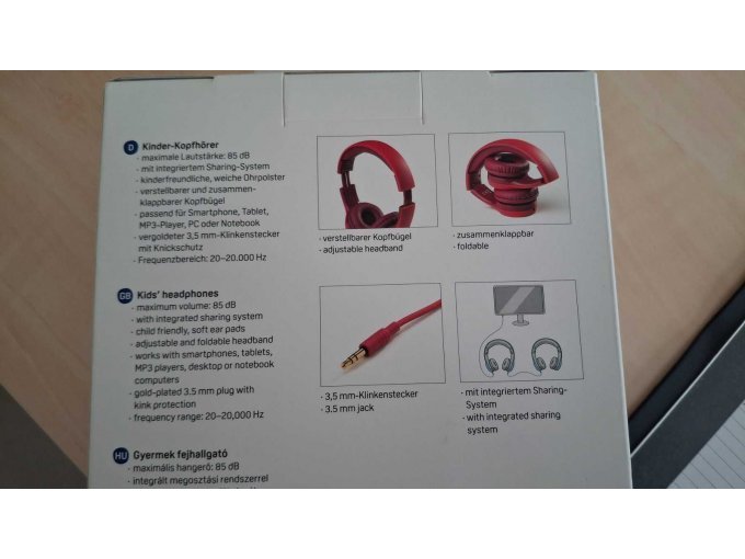 Kopfhörer Verpackung Rückseite