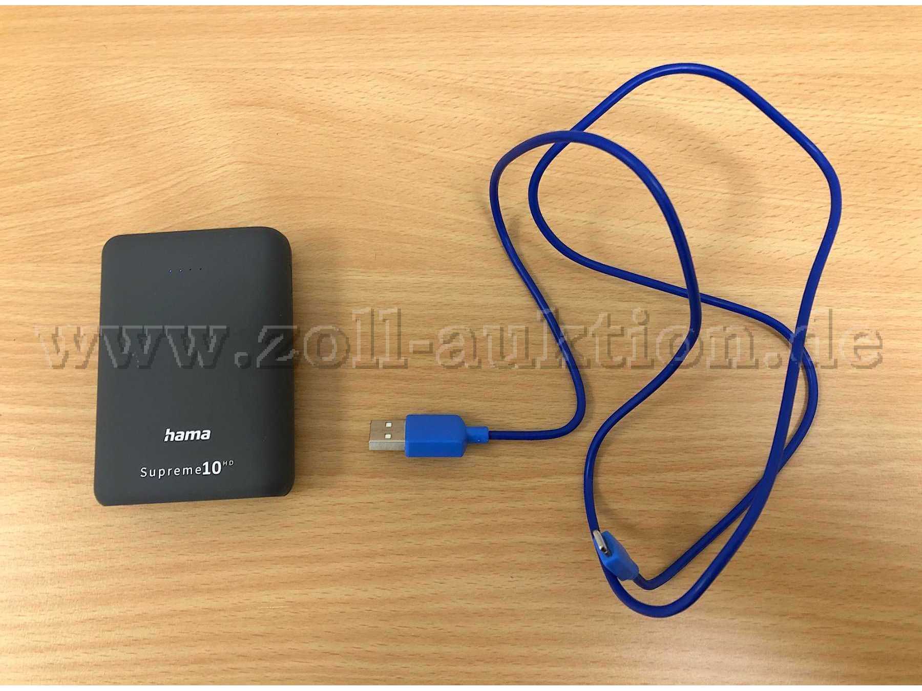 Powerbank von hama, USB-Kabel für ein iPhone (unbekannte Marke)