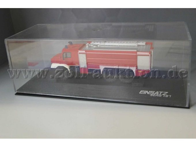 Herpa, MB Cursor 5010 Zetros 6x6 Ziegler TLF Feuerwehr, 1:87 Ansicht im Schaukasten