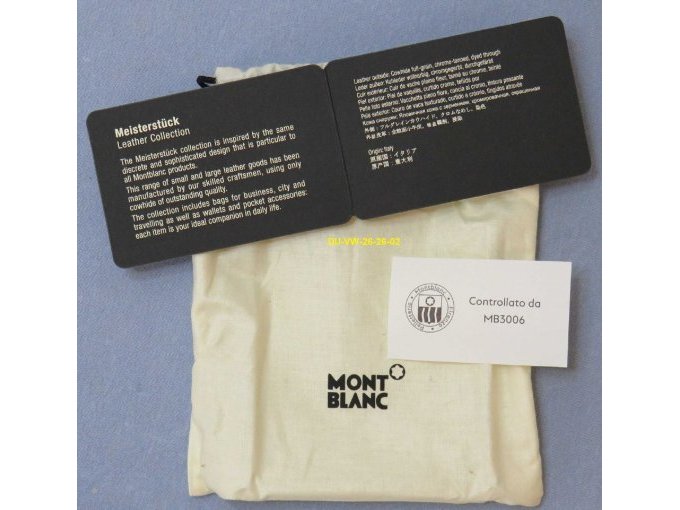 Montblanc Staubbeutel mit Produktinformationen (3.)