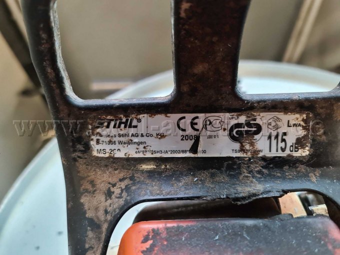 Ansicht Typenschild Säge