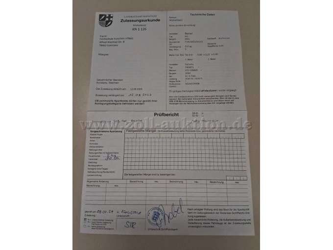 Zulassungsurkunde