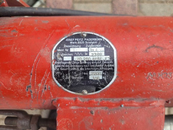 Typenschild Zugdeichsel